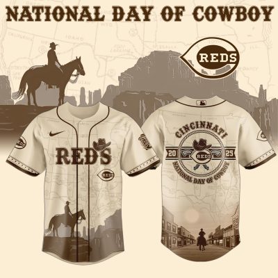Cincinnati Reds MLB x National Day Of Cowboy Personalized Baseball Jersey For Fans