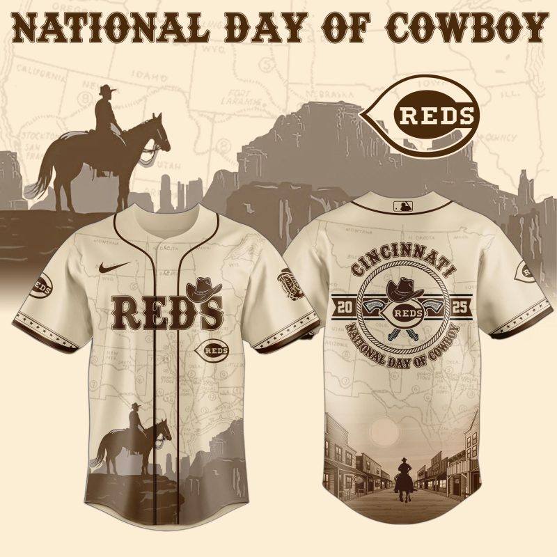 Cincinnati Reds MLB x National Day Of Cowboy Personalized Baseball Jersey For Fans