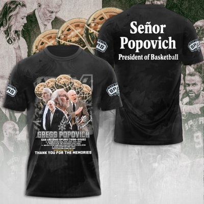 Gregg Popovich x San Antonio Spurs Performance Champion 2025 Unisex Performance T-Shirt GNS1481