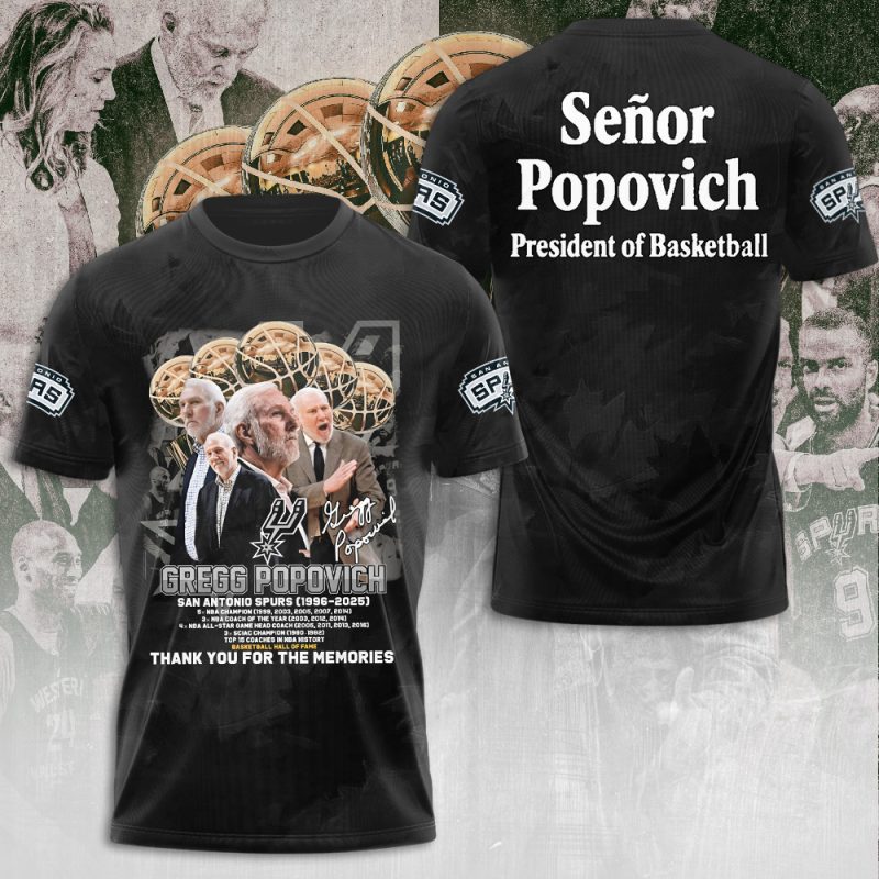 Gregg Popovich x San Antonio Spurs Performance Champion 2025 Unisex Performance T-Shirt GNS1481