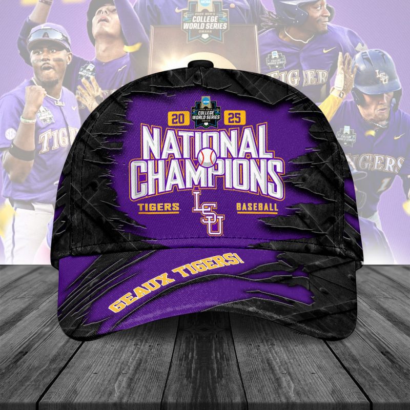 LSU Tigers Baseball NCAA National Champion 2025 College World Series Winner Classic Cap GNC6068