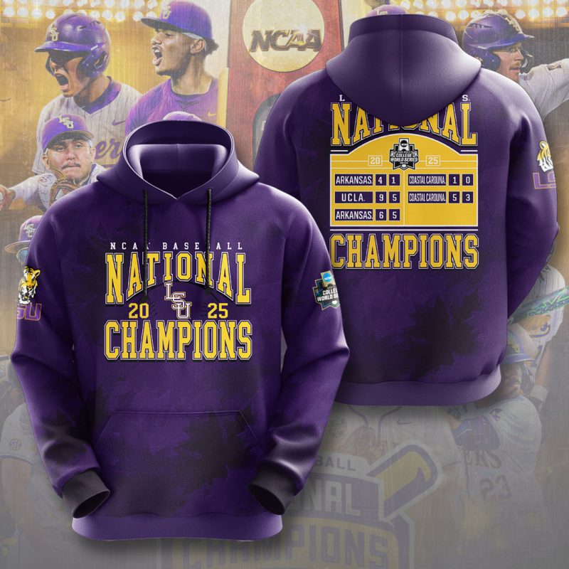LSU Tigers Baseball NCAA National Champion 2025 College World Series Winner Unisex Performance Hoodie GNC6249