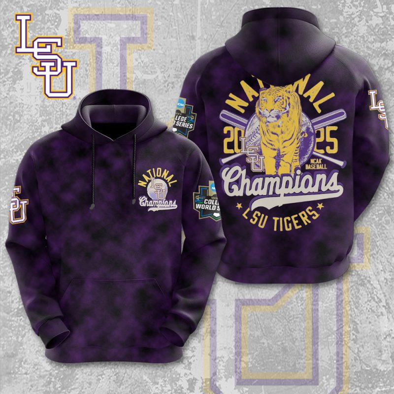 LSU Tigers Baseball NCAA National Champion 2025 College World Series Winner Unisex Performance Hoodie GNC6250