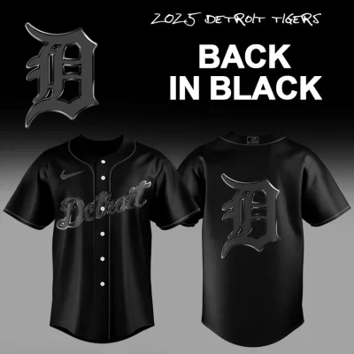 Limited Edition Detroit Tigers Back In Black 2025 Baseball Jersey
