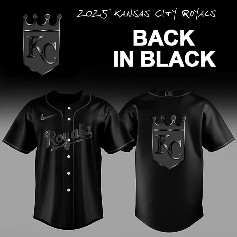 Limited Edition Kansas City Royals Back In Black 2025 Baseball Jersey