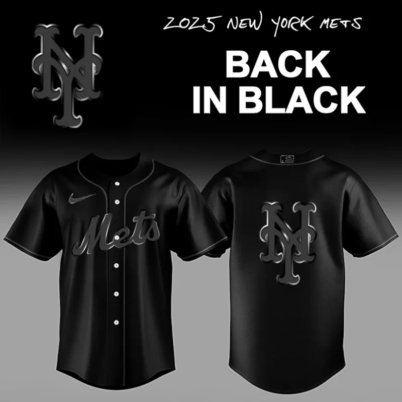 Limited Edition New York Mets Back In Black 2025 Baseball Jersey