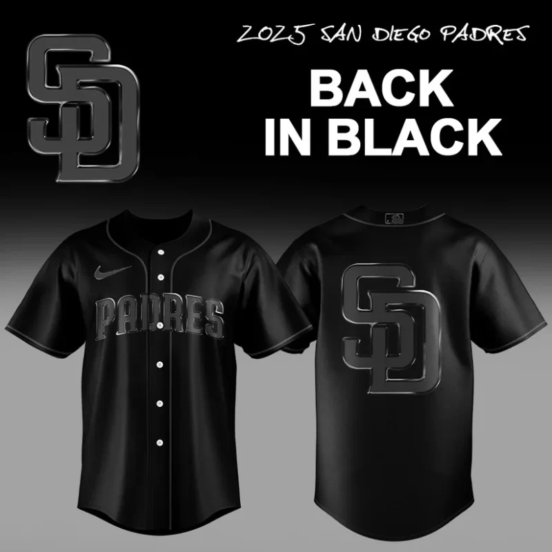 Limited Edition San Diego Padres Back In Black 2025 Baseball Jersey
