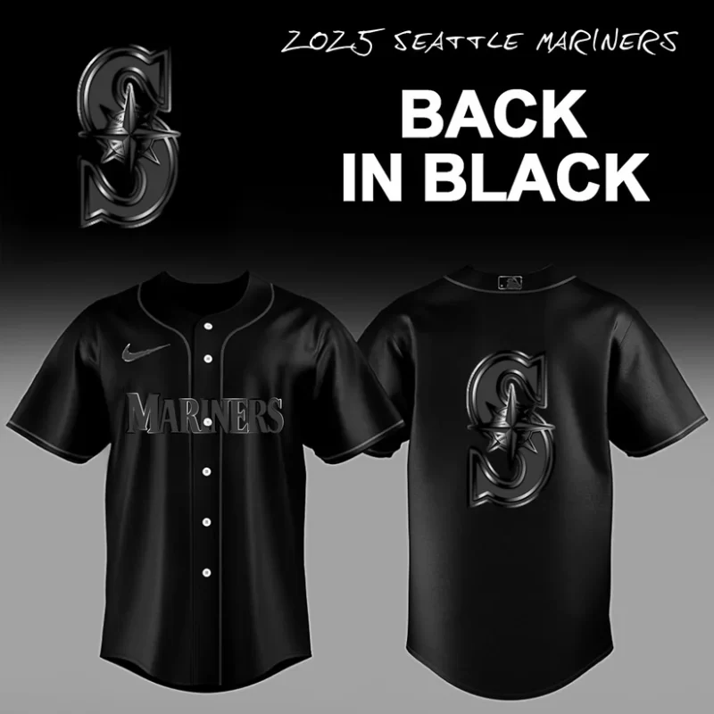 Limited Edition Seattle Mariners Back In Black 2025 Baseball Jersey