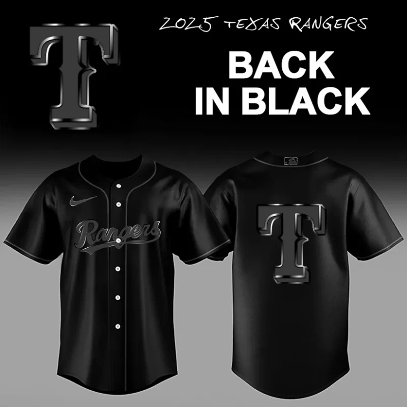 Limited Edition Texas Rangers Back In Black 2025 Baseball Jersey