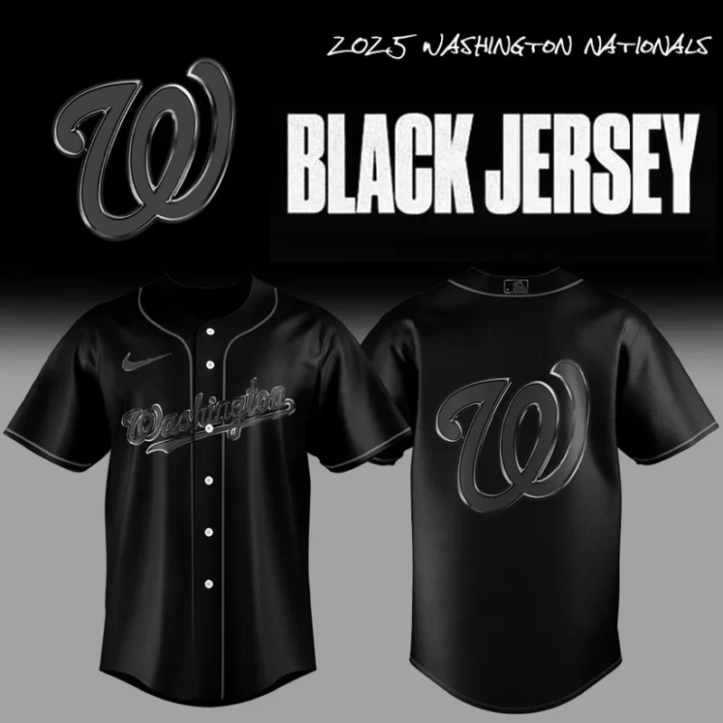 Limited Edition Washington Nationals Back In Black 2025 Baseball Jersey