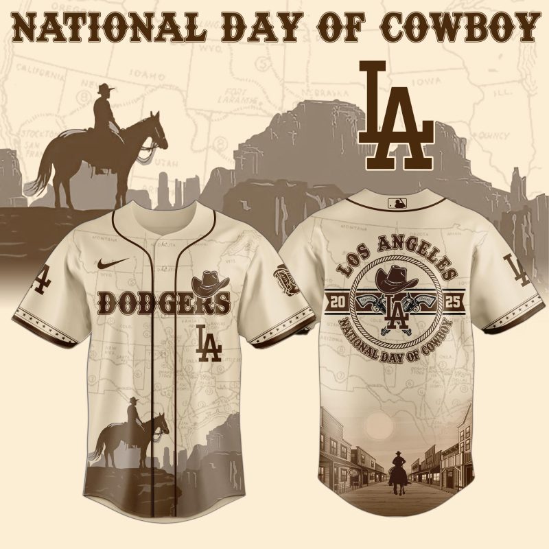 Los Angeles Dodgers MLB x National Day Of Cowboy Personalized Baseball Jersey For Fans