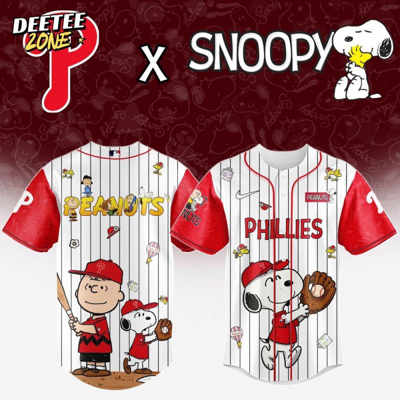 MLB Philadelphia Phillies Peanuts 75th Anniversary Baseball Jersey