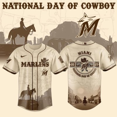 Miami Marlins MLB x National Day Of Cowboy Personalized Baseball Jersey For Fans