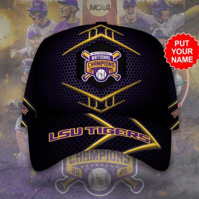Personalized LSU Tigers Baseball NCAA National Champion 2025 College World Series Winner Classic Cap GNC6093