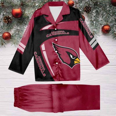 Arizona Cardinals Football Team NFL Holiday Winter Satin Pajamas Set