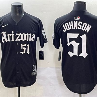 Arizona Diamondbacks #51 Randy Johnson Black 'Gothic Desert Fang Edition' Vapor Premier Limited Stitched Baseball Jersey