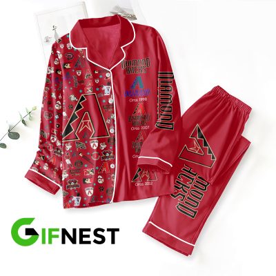Arizona Diamondbacks Button Down Pajamas Set PMG1002