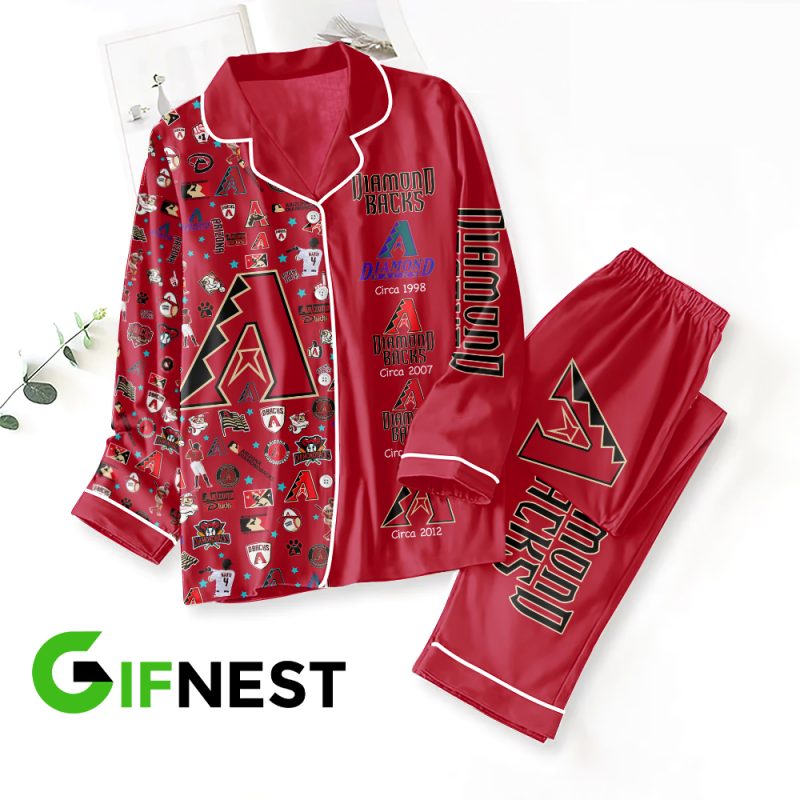 Arizona Diamondbacks Button Down Pajamas Set PMG1002