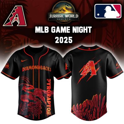 Arizona Diamondbacks MLB x Jurassic World Night Game 2025 Personalized Baseball Jersey For Fan JWB1070