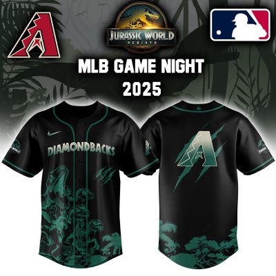 Arizona Diamondbacks MLB x Jurassic World Night Game 2025 Personalized Baseball Jersey For Fan JWB1071