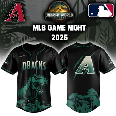 Arizona Diamondbacks MLB x Jurassic World Night Game 2025 Personalized Baseball Jersey For Fan JWB1072