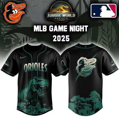 Baltimore Orioles MLB x Jurassic World Night Game 2025 Personalized Baseball Jersey For Fan JWB1062