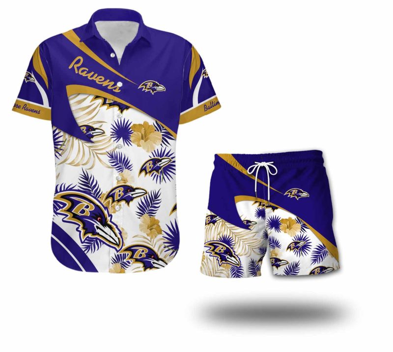 Baltimore Ravens Combo Hawaiian Shirt and Shorts AHS1092
