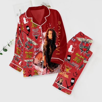 Bon Jovi Button Down Pajamas Set PMG1012