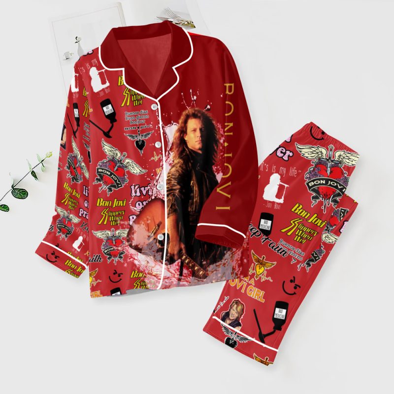 Bon Jovi Button Down Pajamas Set PMG1012