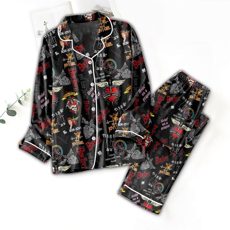 Bon Jovi Button Down Pajamas Set PMG1013