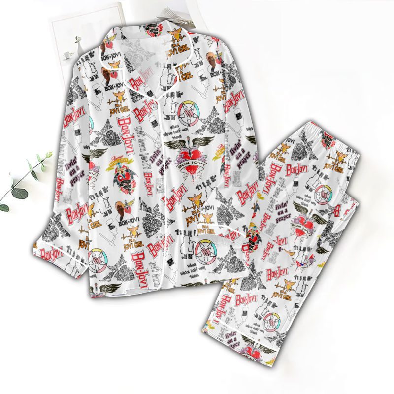Bon Jovi Button Down Pajamas Set PMG1014