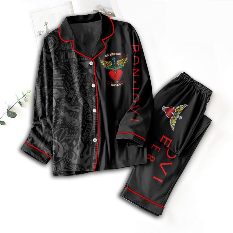 Bon Jovi Button Down Pajamas Set PMG1016