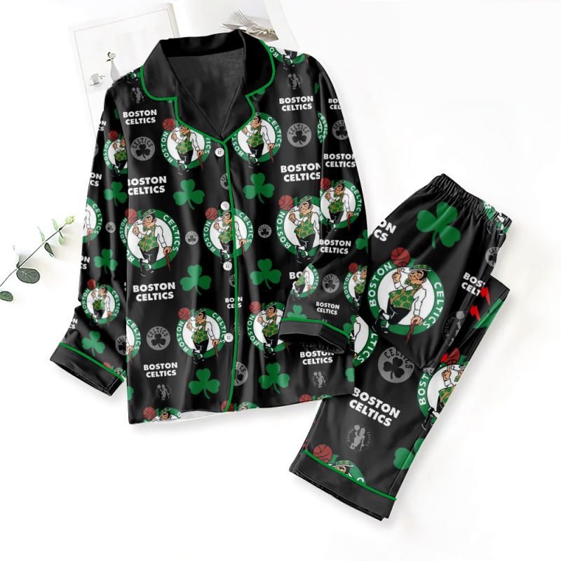Boston Celtics Button Down Pajamas Set PMG1018