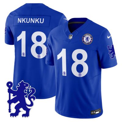 Chelsea 2025 Soccer x Football Vapor Limited Patch NFL Jersey Stitched Blue Christopher Nkunku