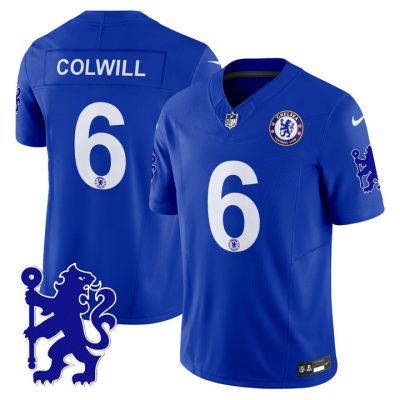 Chelsea 2025 Soccer x Football Vapor Limited Patch NFL Jersey Stitched Blue Levi Colwill