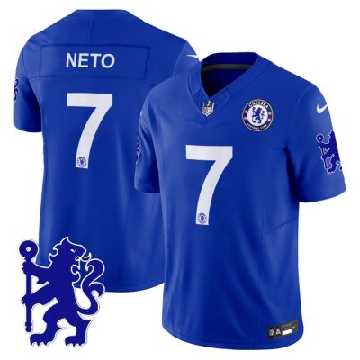 Chelsea 2025 Soccer x Football Vapor Limited Patch NFL Jersey Stitched Blue Pedro Neto