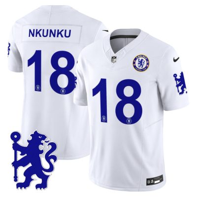Chelsea 2025 Soccer x Football Vapor Limited Patch NFL Jersey Stitched White Christopher Nkunku