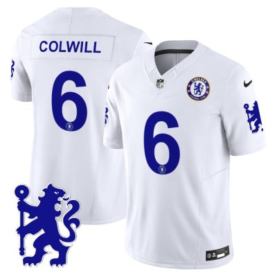 Chelsea 2025 Soccer x Football Vapor Limited Patch NFL Jersey Stitched White Levi Colwill