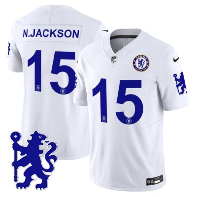 Chelsea 2025 Soccer x Football Vapor Limited Patch NFL Jersey Stitched White Nicolas Jackson