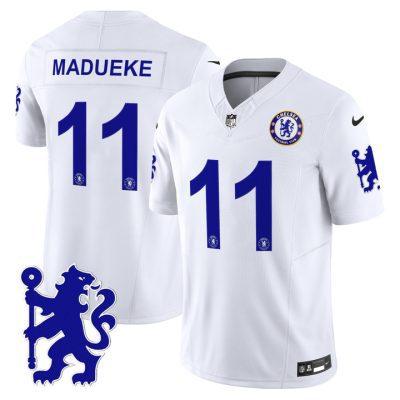 Chelsea 2025 Soccer x Football Vapor Limited Patch NFL Jersey Stitched White Noni Madueke