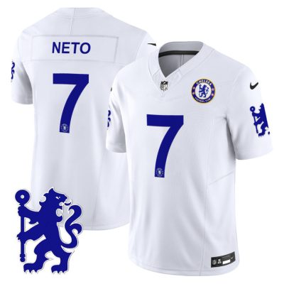 Chelsea 2025 Soccer x Football Vapor Limited Patch NFL Jersey Stitched White Pedro Neto