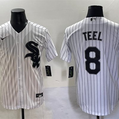 Chicago White Sox #8 Kyle Teel White Cool Base Stitched Baseball Jersey