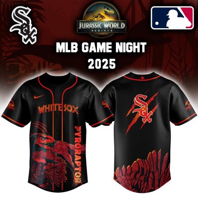 Chicago White Sox MLB x Jurassic World Night Game 2025 Personalized Baseball Jersey For Fan JWB1052