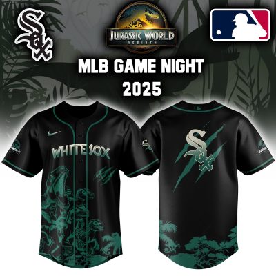 Chicago White Sox MLB x Jurassic World Night Game 2025 Personalized Baseball Jersey For Fan JWB1053