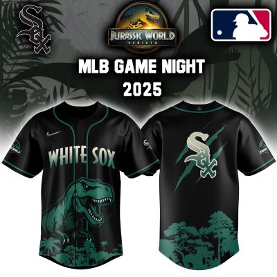 Chicago White Sox MLB x Jurassic World Night Game 2025 Personalized Baseball Jersey For Fan JWB1054