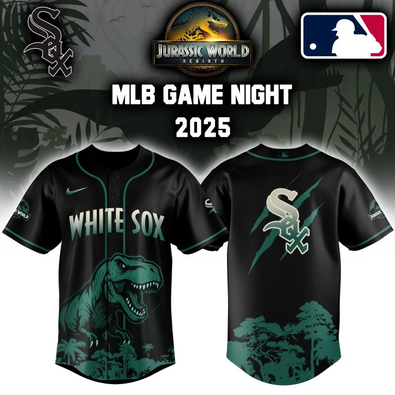 Chicago White Sox MLB x Jurassic World Night Game 2025 Personalized Baseball Jersey For Fan JWB1054