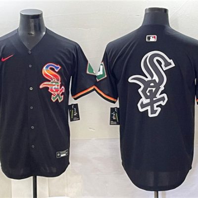 Chicago White Sox Team Big Logo Black Mexico Limited Stitched Jersey 002