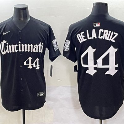 Cincinnati Reds #44 Elly De La Cruz Black 'Gothic Queen City Edition' Vapor Premier Limited Stitched Baseball Jersey