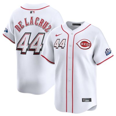 Cincinnati Reds #44 Elly De La Cruz White 2025 Speedway Classic Home Limited Stitched Baseball Jersey