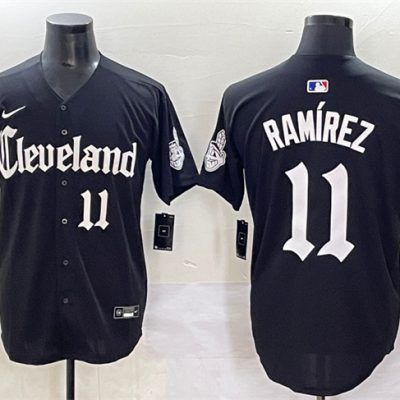 Cleveland Guardians #11 Jose Ramirez Black Gothic Vapor Premier Limited Stitched Baseball Jersey